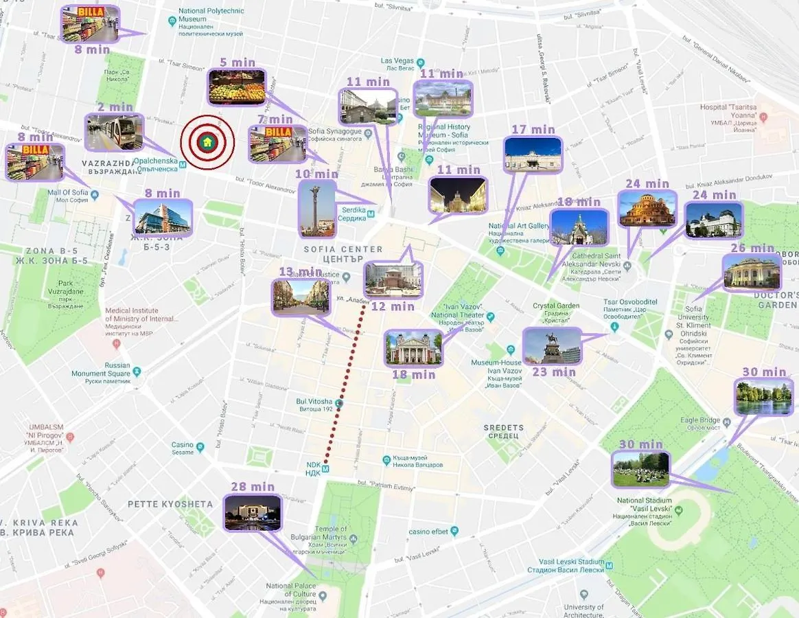 סופיה Unique Luxurious Jacuzzi Penthouse Duplex In City Center! 2 Baths! Free Parking! דירה